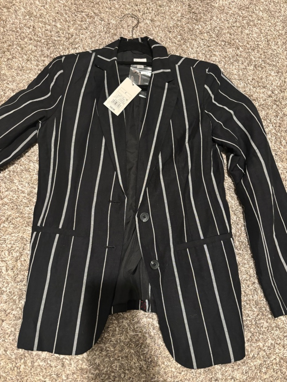 a new day Black & White Vertical Stripe Blazer